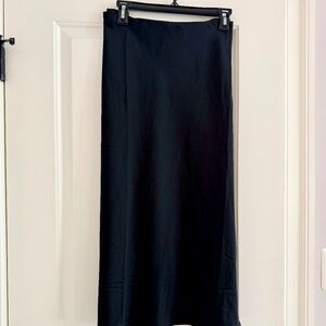 J Crew Gwyneth Black Satin Slip Skirt